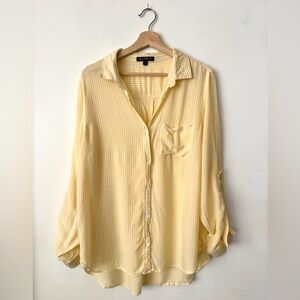 Velvet Heart Yellow Striped Button-Up Top